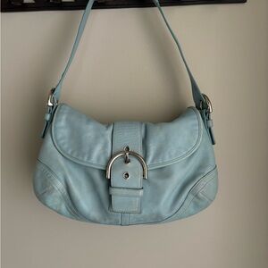 Coach Y2K Baby Blue Soho Silver Buckle Flap Shoulder Bag
9248